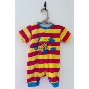 VTG Rare 90s The Disney Store Lion King Embroidered Simba Romper- Size 12 Months